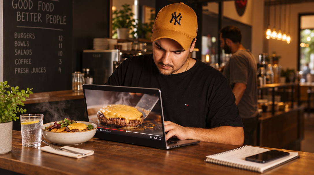 Un restaurateur décrit un mouvement simple pour animer un plat.